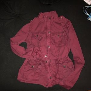 Maroon anorak jacket